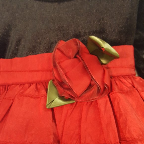 What a Doll! Red Holiday Rose Dress Christmas - Picture 3 of 5